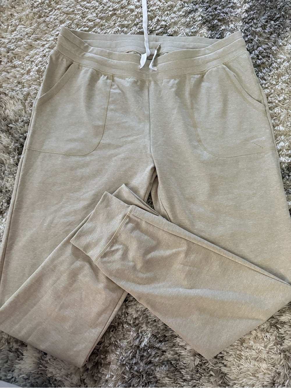 ZYIA Beige Track Pants with Drawstring